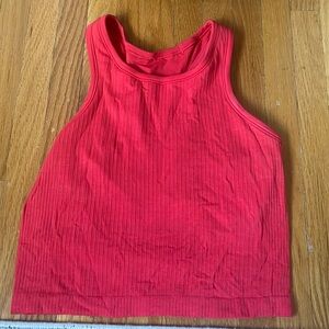 Like New - lululemon Ebb to Street Cropped Tank - Love Red - Size 6